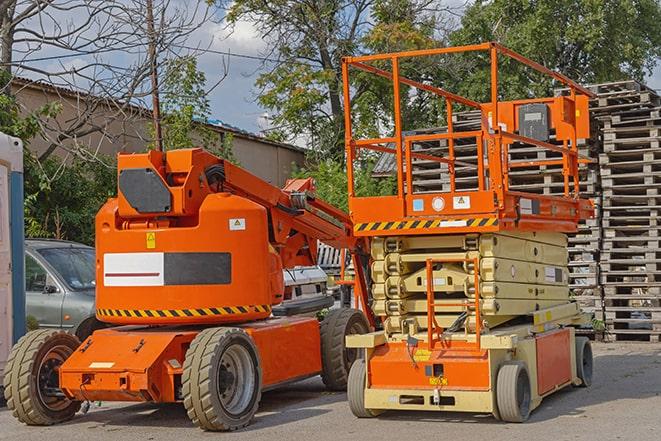 stocking inventory with warehouse forklift in Pleasanton CA